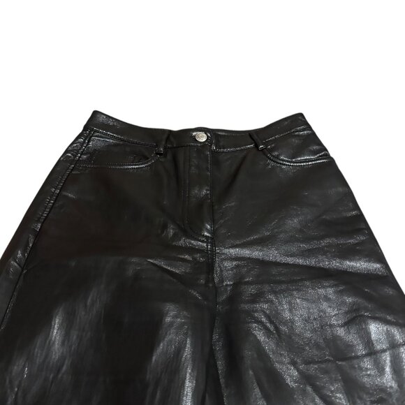 Wilfred Faux Vegan Leather Pants Black Classic Cocktail Party Festival Size 2 - Picture 2 of 11